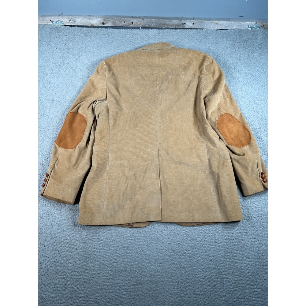 Vintage Levi's Blazer Men's 44 Beige Sport Corduroy Lined Elbow Patch USA Made - Picture 2 of 11